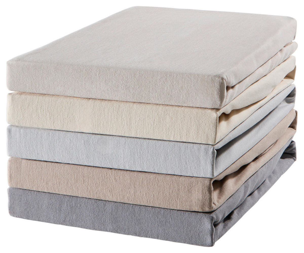 SPANNBETTTUCH FLORENZ Jersey  - Creme, Basics, Textil (90-100/200-220cm) - Novel