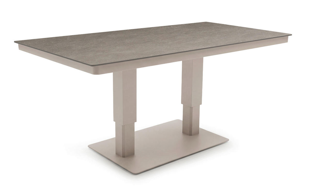 LOUNGETISCH  - Champagner/Grau, Basics, Kunststoff/Metall (160/90/52-72cm) - Tierra Outdoor