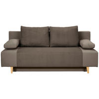 ZOFA S POSTELJNO FUNKCIJO,  rjava tekstil  - krem barve/barve bukve, Konvencionalno, tekstil/les (191/92cm) - Carryhome