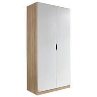 DREHTÜRENSCHRANK in Weiss, Sonoma Eiche  - Weiss/Eichefarben, Modern, Holzwerkstoff (91/197/54cm) - Rauch Möbel