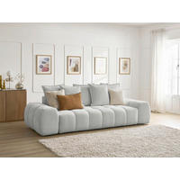 3-SITZER-SOFA EVEREST Flachgewebe Hellgrau  - Hellgrau/Schwarz, MODERN, Kunststoff/Textil (278/90/115cm)