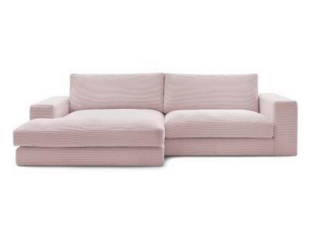 ECKSOFA  LEONARD Violett Cord  - Violett/Schwarz, MODERN, Kunststoff/Textil (159/274cm)