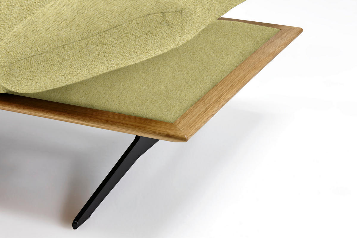 ECKSOFA in Flachgewebe Limette  159/314 cm  - Limette/Schwarz, Design, Holz/Textil (159/314cm) - Dieter Knoll