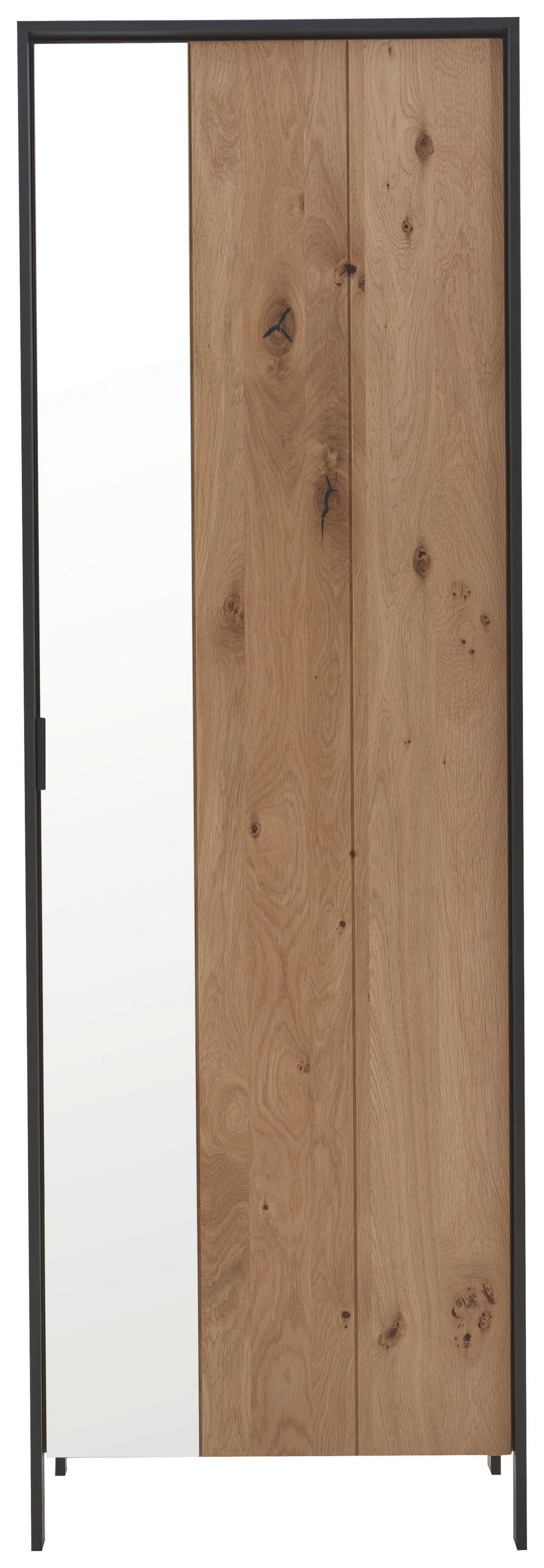 GARDEROBENSCHRANK 65/199,1/44,6 cm  - Eichefarben/Graphitfarben, Natur, Glas/Holz (65/199,1/44,6cm) - Valdera