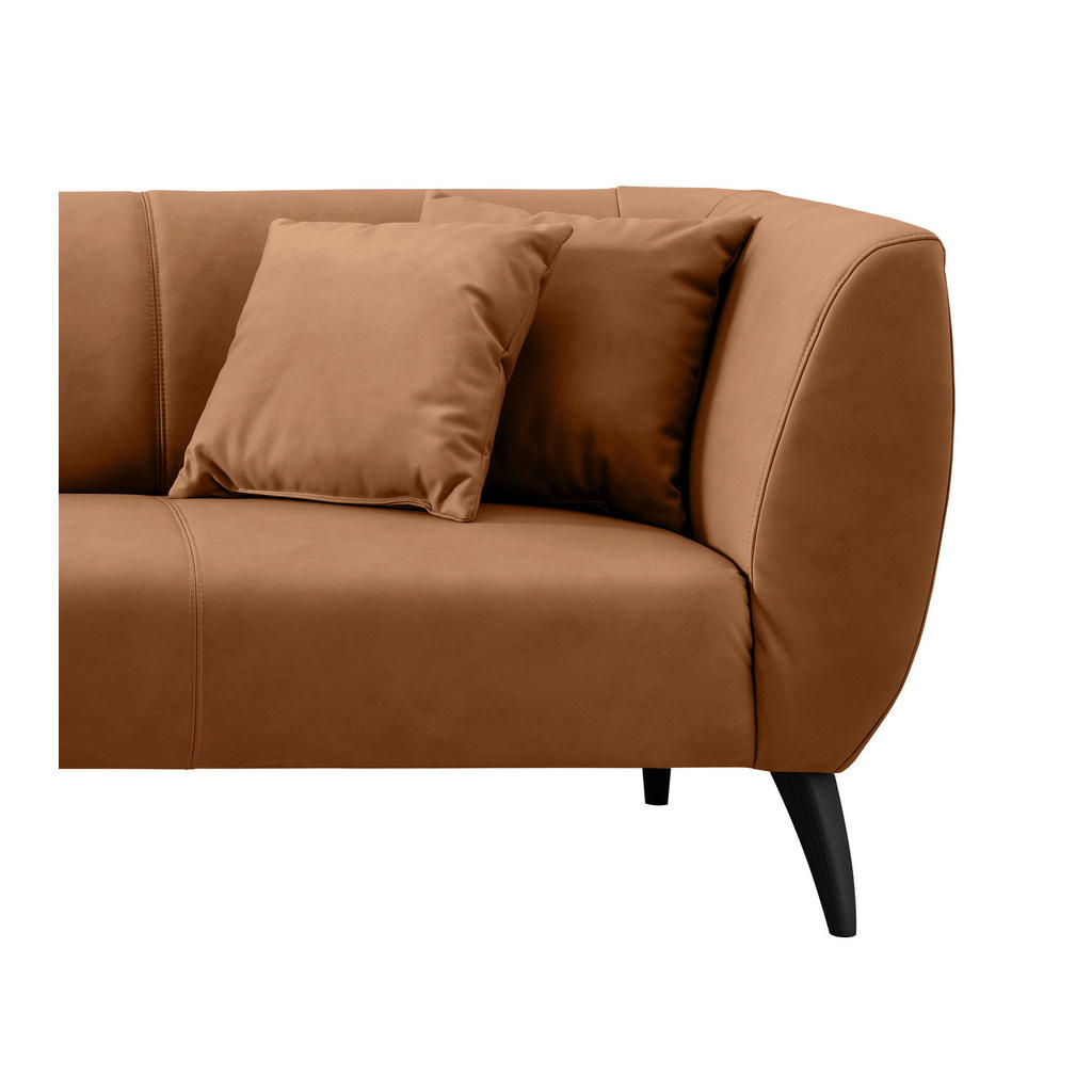 Thumbnail - Livetastic Ecksofa, Cognac, Textil, Buche, Uni, 4-Sitzer, Füllung: Schaumstoff, Ottomane links, L-Form, 264x160 cm, Made...