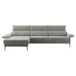 ECKSOFA in Bouclé Grau  186/330 cm  - Schwarz/Grau, MODERN, Textil/Metall (186/330cm) - Johann Jakob