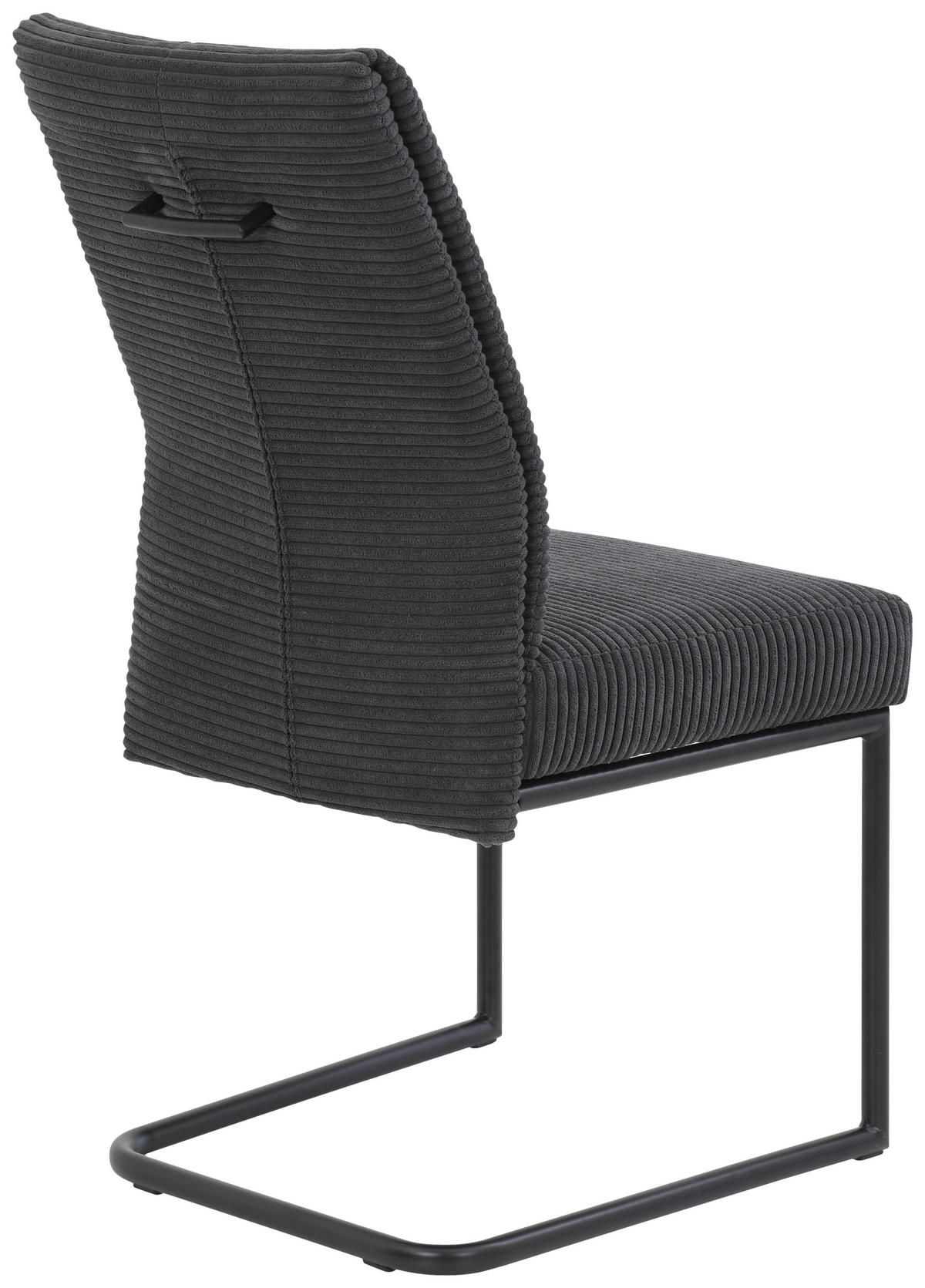 SCHWINGSTUHL  in Eisen Cord  - Anthrazit/Schwarz, MODERN, Textil/Metall (50/99/65cm) - Boxxx