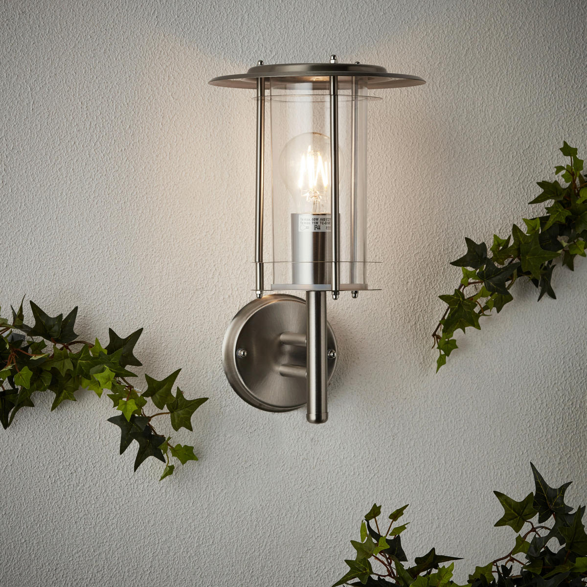 AUSSENWANDLEUCHTE - Edelstahlfarben, Basics, Kunststoff/Metall (20/32cm) - Brilliant
