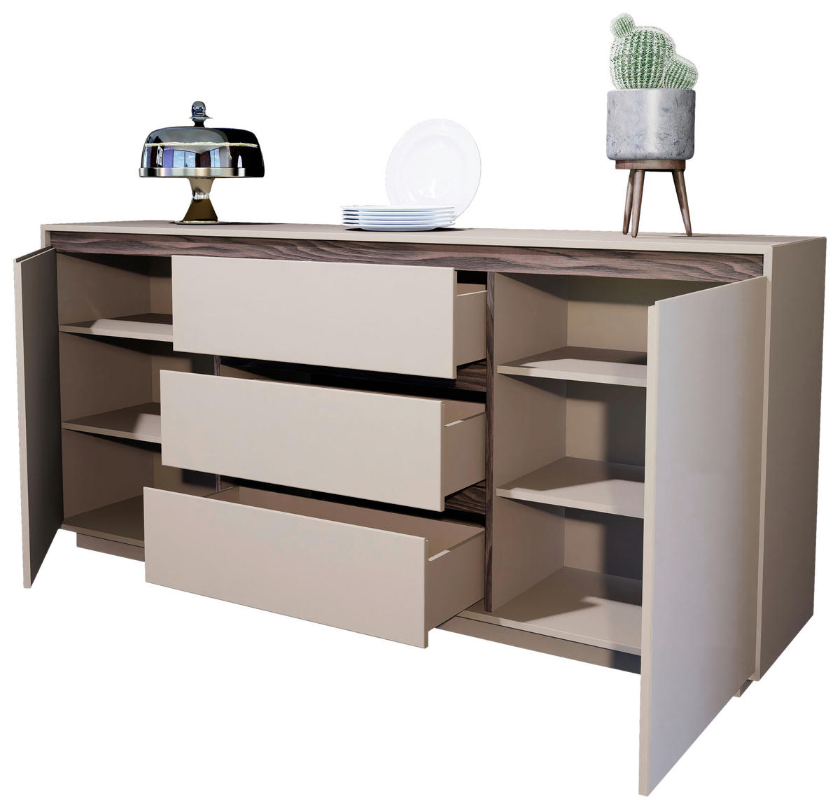 SIDEBOARD Nussbaumfarben, Kaschmir  190/88/41 cm  - Kaschmir/Nussbaumfarben, Design, Holzwerkstoff (190/88/41cm) - Stylife