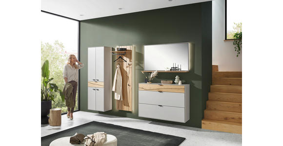 GARDEROBE 4-teilig in 265,7/205,5/37,1 cm - Wildeiche/Grau, Design, Glas/Holz (265,7/205,5/37,1cm) - Dieter Knoll
