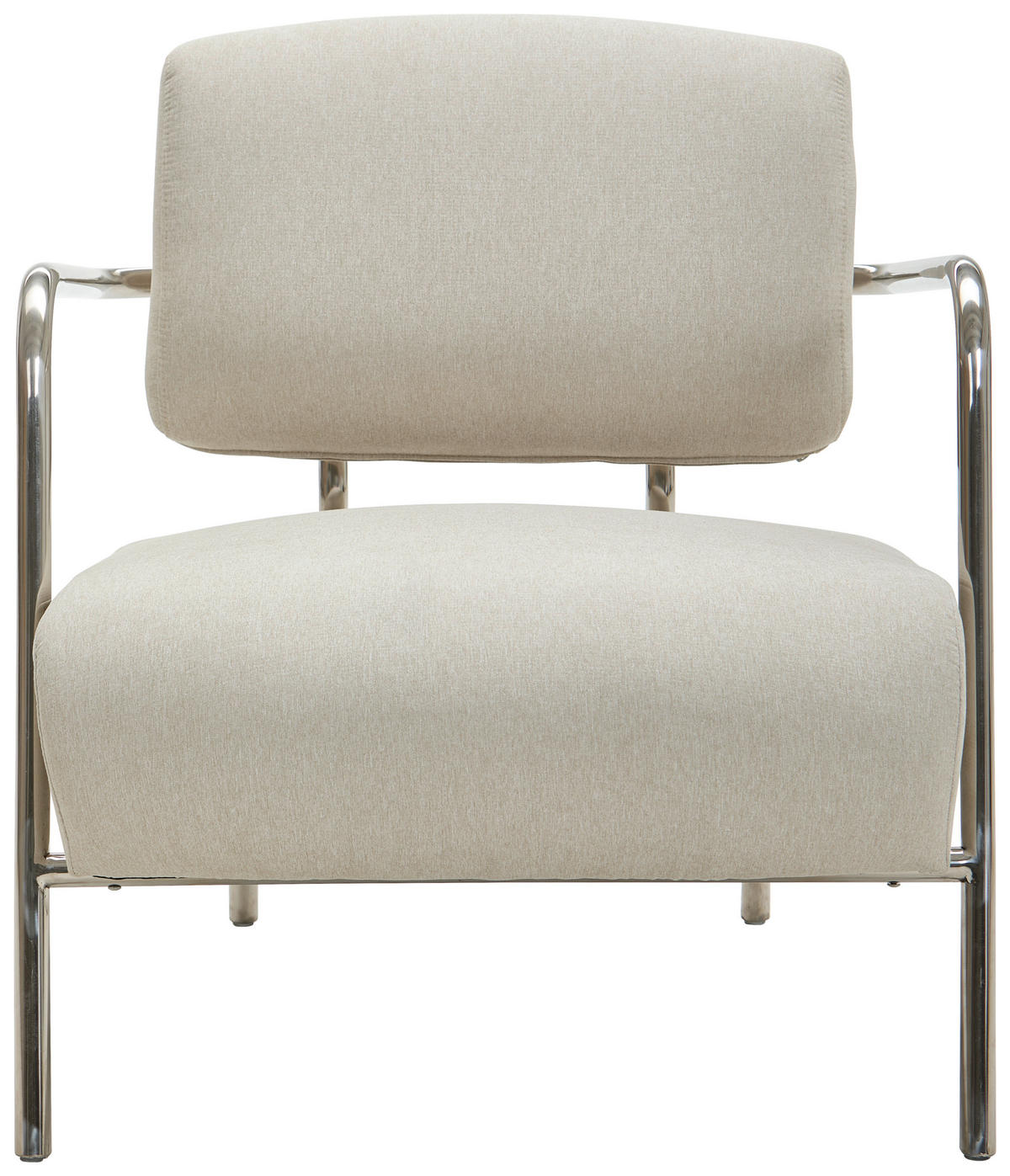 SESSEL in Leinenoptik Chromfarben, Beige  - Chromfarben/Beige, Trend, Textil/Metall (70/82/74cm) - Livetastic