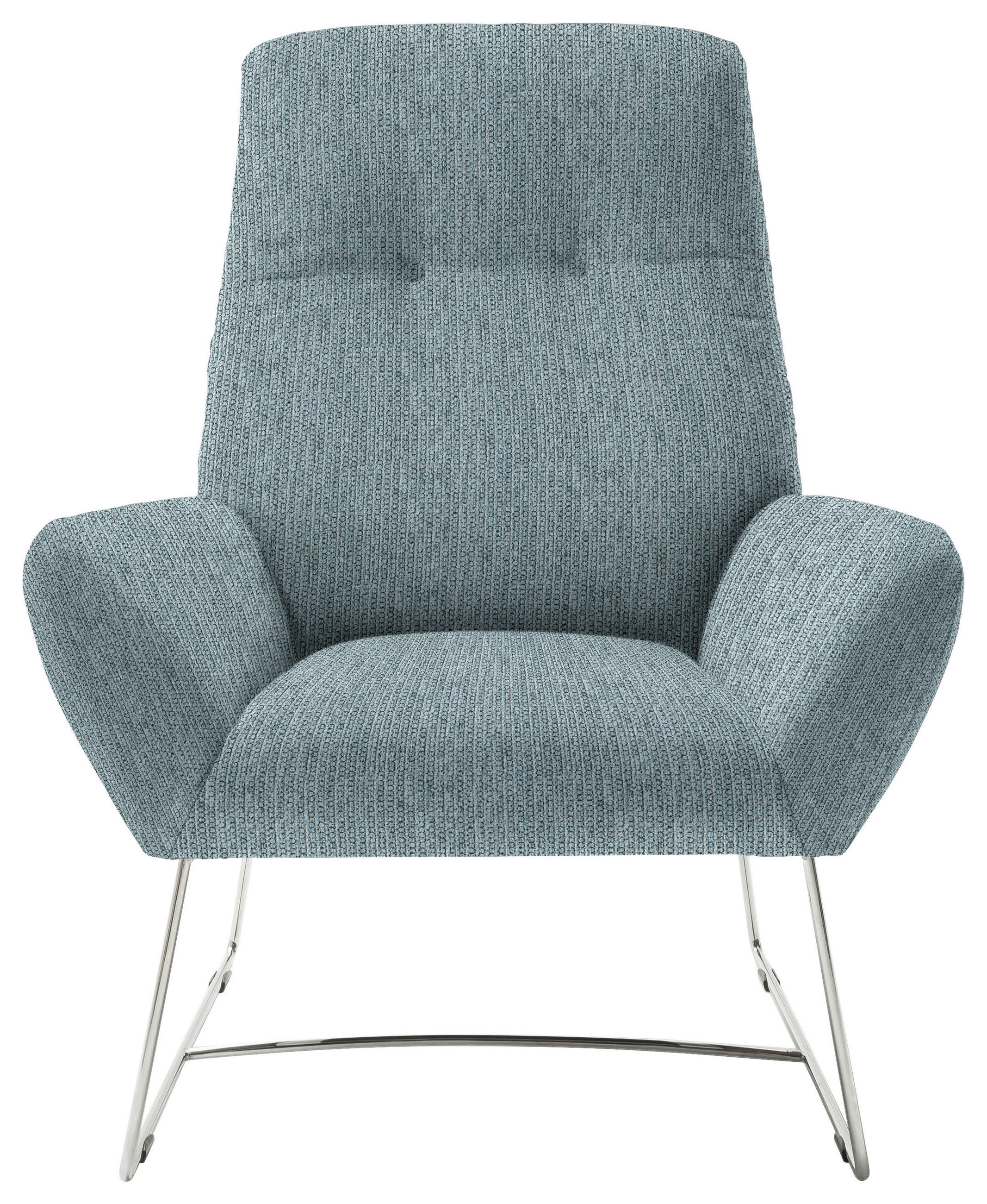 SESSEL in Flachgewebe Hellblau  - Chromfarben/Hellblau, Design, Textil/Metall (82/102/81cm) - Pure Home Lifestyle