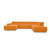 WOHNLANDSCHAFT in Mikrofaser Orange  - Schwarz/Orange, Design, Kunststoff/Textil (175/359/228cm) - MID.YOU