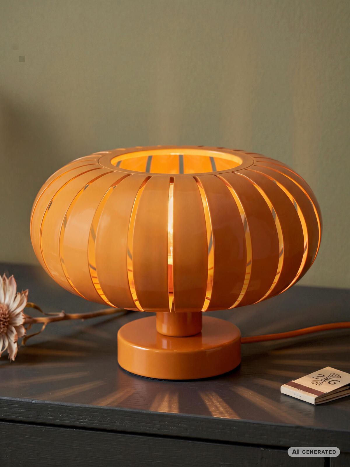 TISCHLEUCHTE 28/19,6 cm  - Orange, Design, Kunststoff/Metall (28/19,6cm) - Osram