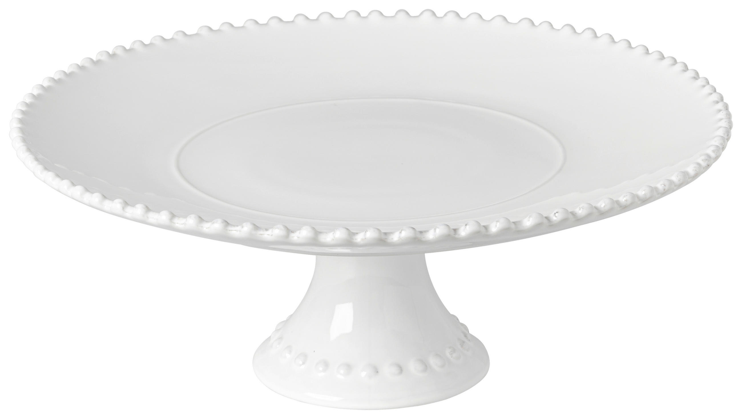 TORTENPLATTE - Weiß Hochglanz, Basics, Keramik (34/12,8cm) - Costa Nova