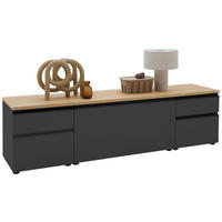 LOWBOARD  in 180/46/41 cm  - Eichefarben/Anthrazit, Design, Holzwerkstoff/Kunststoff (180/46/41cm) - Dieter Knoll