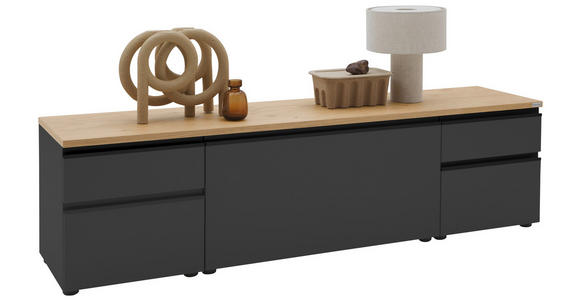 LOWBOARD  180/46/41 cm 4 Schublade(n) erweiterbar, Typenauswahl, Beimöbel erhältlich, stehend, hängend  - Eichefarben/Anthrazit, Design, Holzwerkstoff/Kunststoff (180/46/41cm) - Dieter Knoll