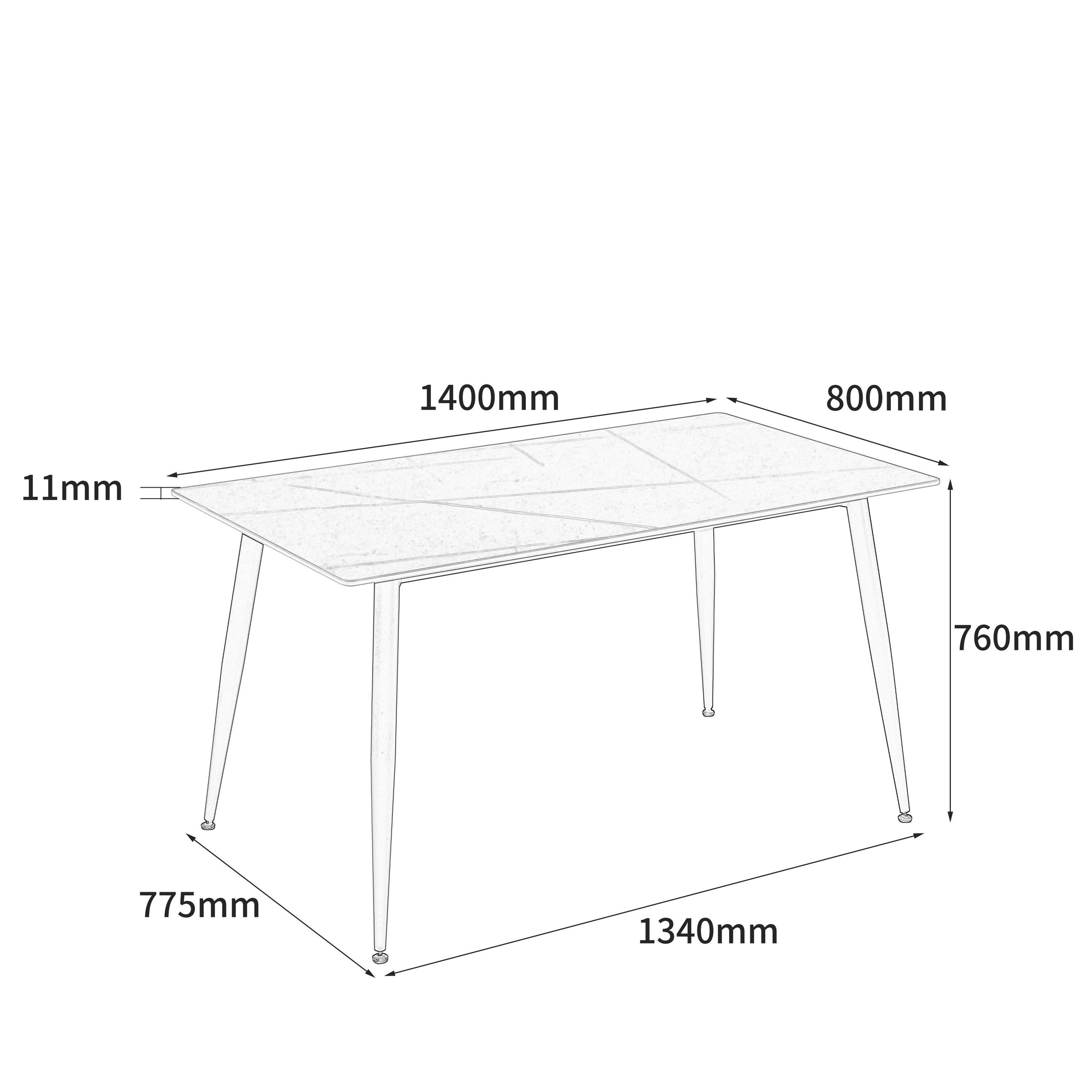 ESSTISCH in Metall, Keramik 140/80/76 cm  - Hellgrau/Schwarz, MODERN, Keramik/Metall (140/80/76cm) - MID.YOU