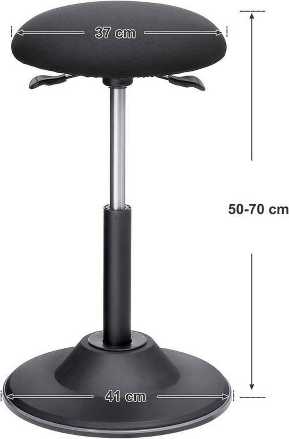 BÜROHOCKER Schwarz  - Schwarz, Basics, Kunststoff/Metall (41/70/41cm) - Boxxx