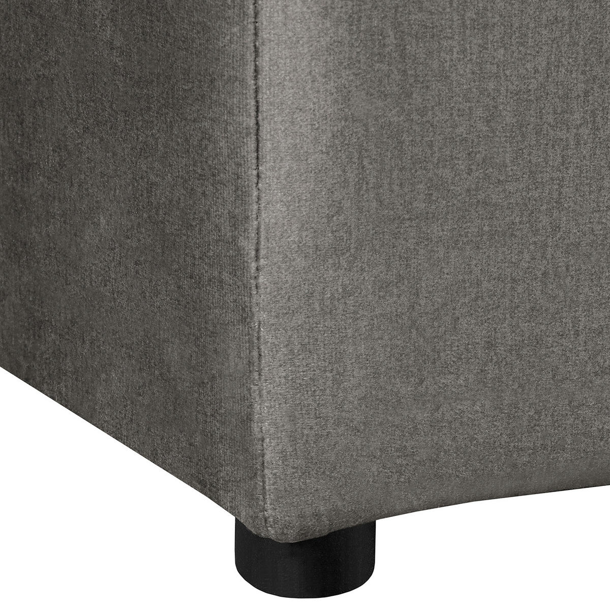 ECKSOFA Naomi Dunkelgrau Velours Rückenkissen  - Dunkelgrau/Schwarz, Design, Kunststoff/Textil (243/284cm) - P & B