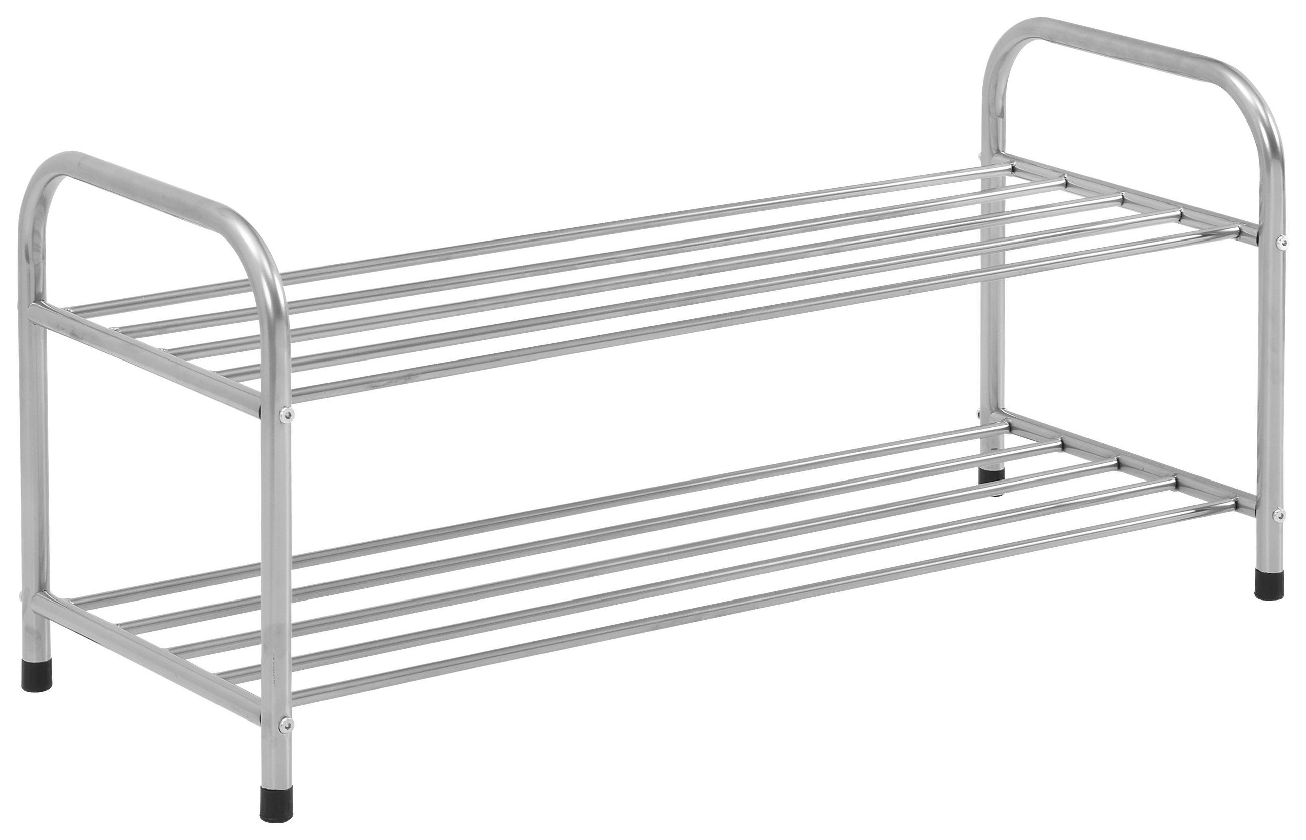 Schuhregal Rogger 2 Ablagen 8 Paar Silber H: 38 cm