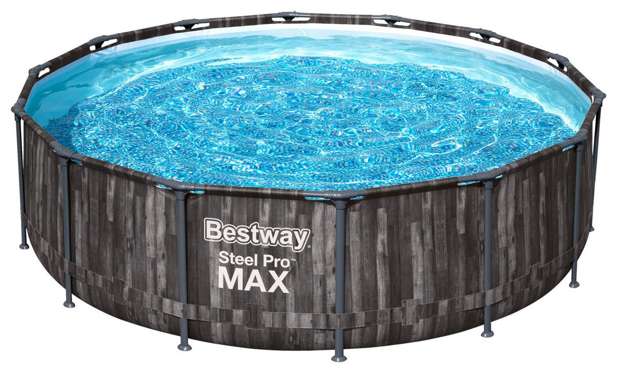 BAZÉN 427/107 cm - modrá/sivá, Basics, kov/plast (427/107cm) - Bestway