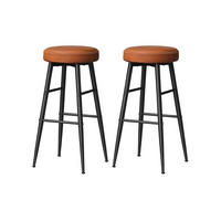 BARHOCKER-SET in Schwarz, Cognac  - Cognac/Schwarz, MODERN, Textil/Metall (51,6/75/51,6cm) - MID.YOU