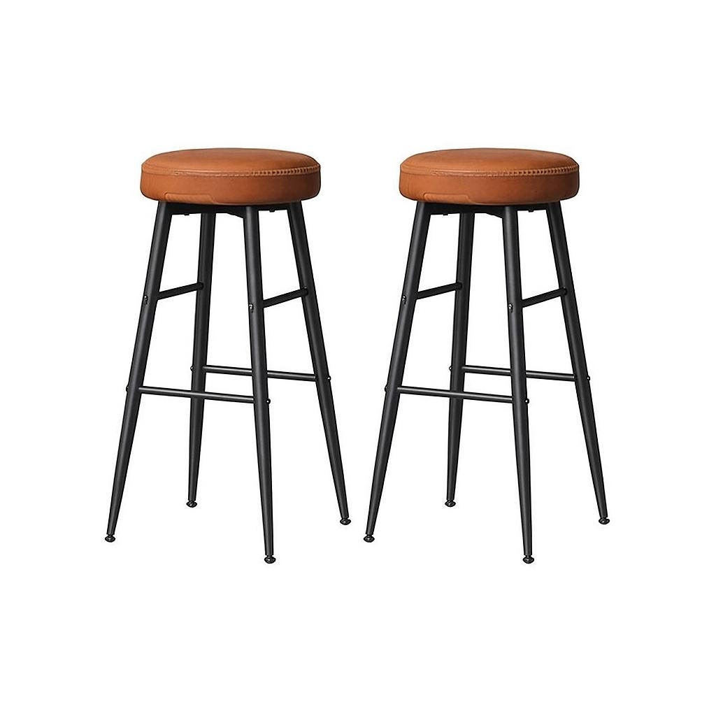 Mid.you Barhocker-Set Schwarz, Cognac 51.6x75x51.6 cm