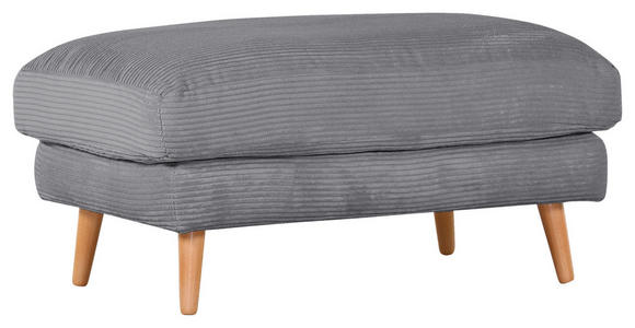 HOCKER Amaro Cord Grau  - Naturfarben/Grau, ROMANTIK / LANDHAUS, Holz/Textil (100/50/63cm) - Landscape