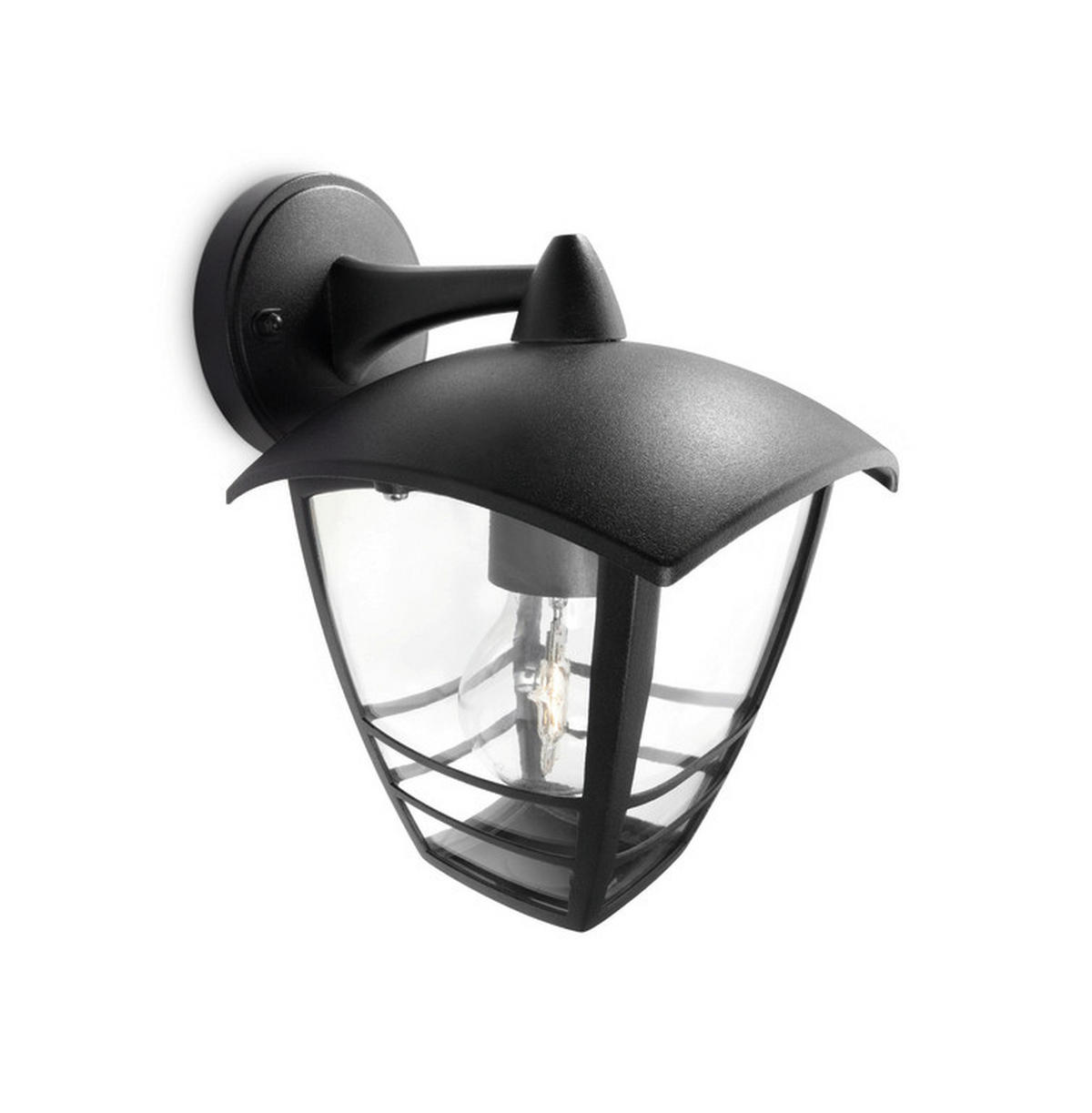 SVJETILJKA ZIDNA  - crna, Konvencionalno, metal/plastika (17,5/23,5/20cm) - Philips