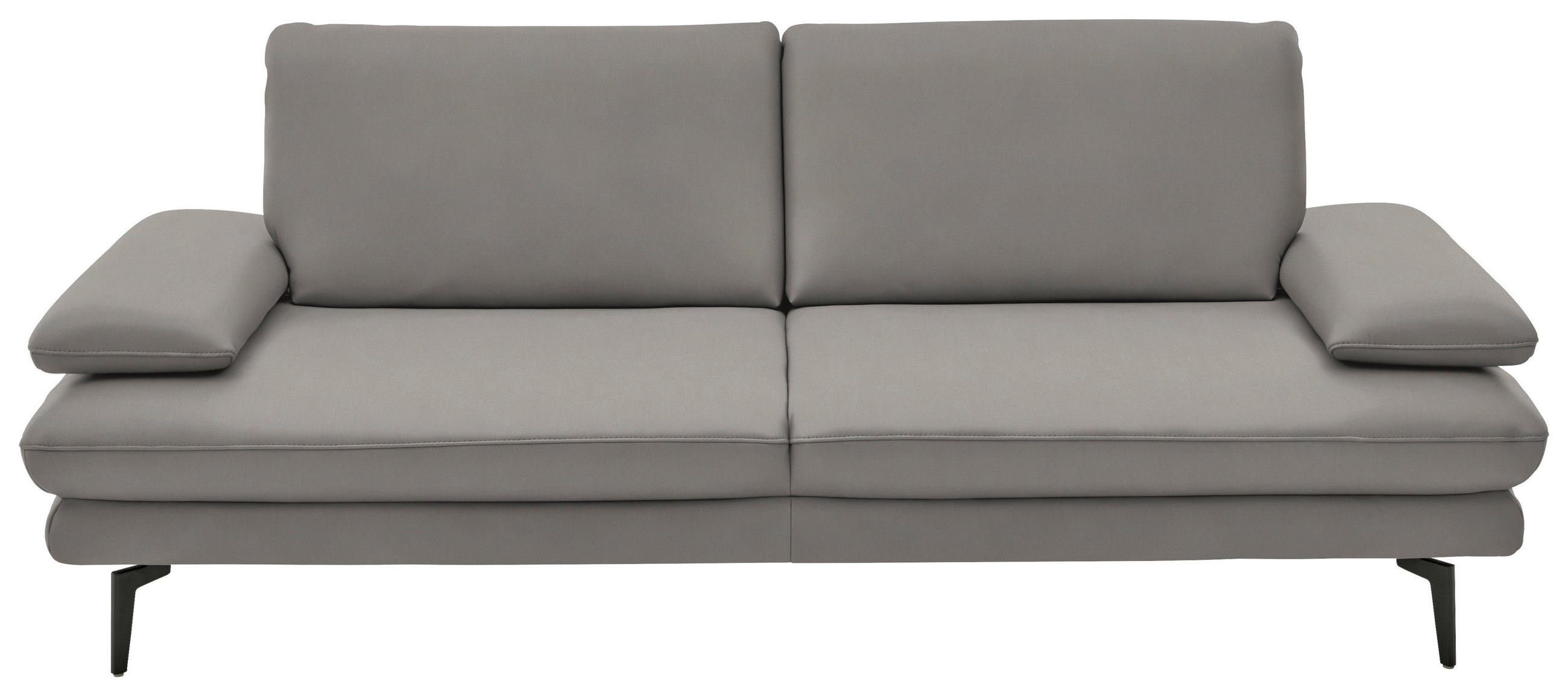 3-SITZER-SOFA in Echtleder Silberfarben  - Silberfarben/Schwarz, Design, Leder/Metall (222/86/104cm) - Dieter Knoll