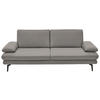 3-SITZER-SOFA in Leder Silberfarben  - Silberfarben/Schwarz, Design, Leder/Metall (222/86/104cm) - Dieter Knoll