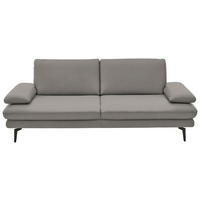 3-SITZER-SOFA in Echtleder Silberfarben  - Silberfarben/Schwarz, Design, Leder/Metall (222/86/104cm) - Dieter Knoll