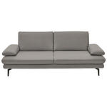 3-SITZER-SOFA in Leder Silberfarben  - Silberfarben/Schwarz, Design, Leder/Metall (222/86/104cm) - Dieter Knoll