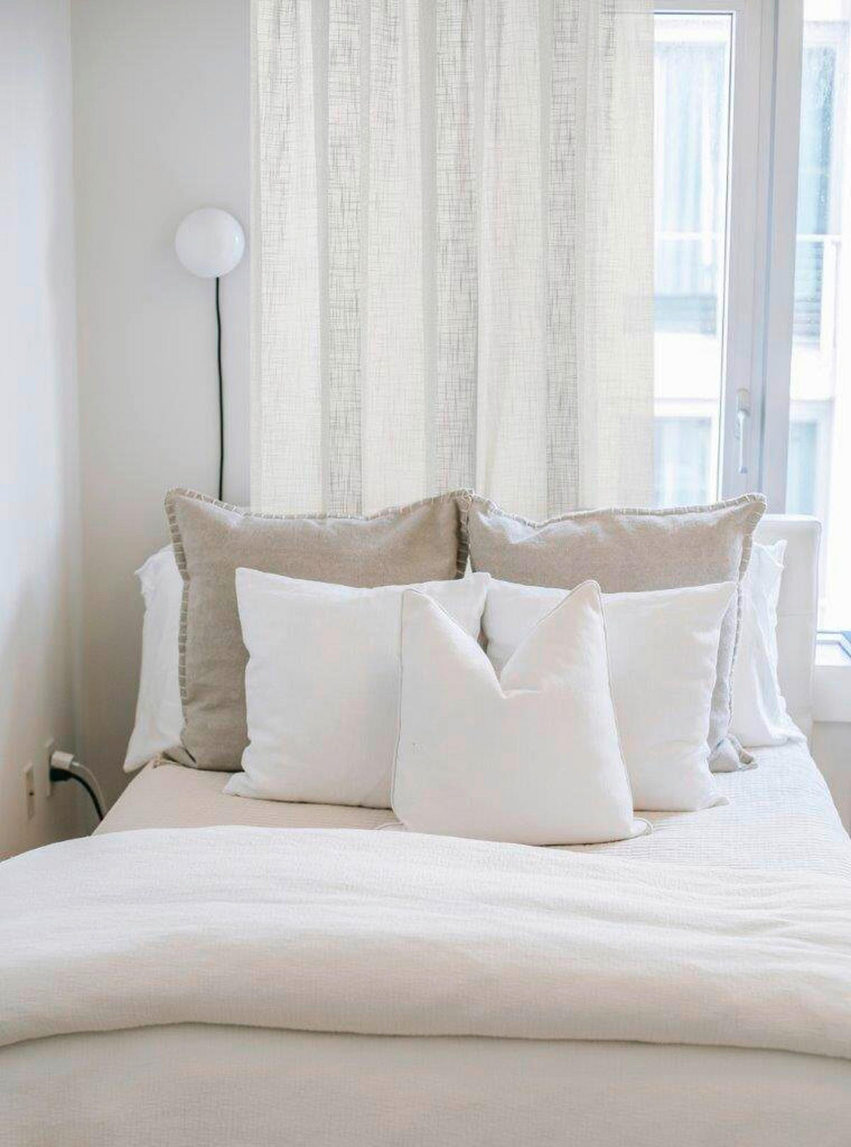 FERTIGVORHANG  halbtransparent  140/245 cm   - Ecru, Basics, Textil (140/245cm)