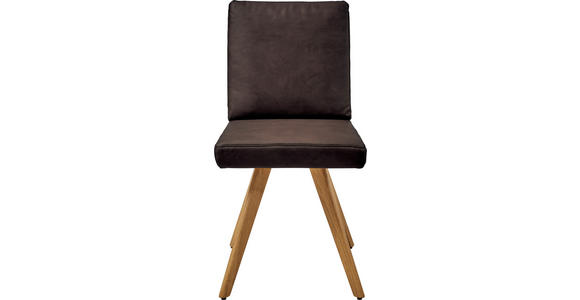 STUHL in Mikrofaser Textil, Holzwerkstoff - Eichefarben/Dunkelbraun, Design, Holzwerkstoff/Textil (46/94/58cm) - Dieter Knoll