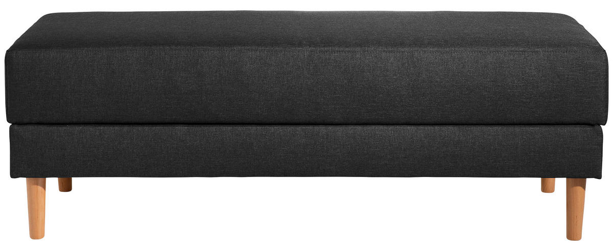 ECKSCHLAFSOFA Schwarz Flachgewebe  - Erlefarben/Schwarz, Design, Holz/Textil (230/93/152cm) - Max Winzer