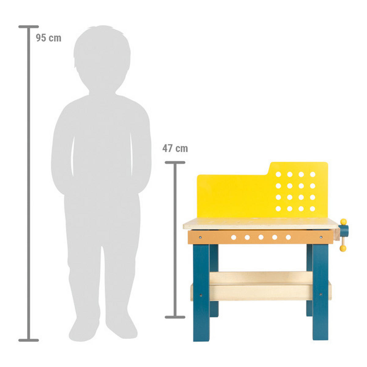 KINDERWERKBANK - Multicolor, Basics, Holz (40/47/26cm) - small foot