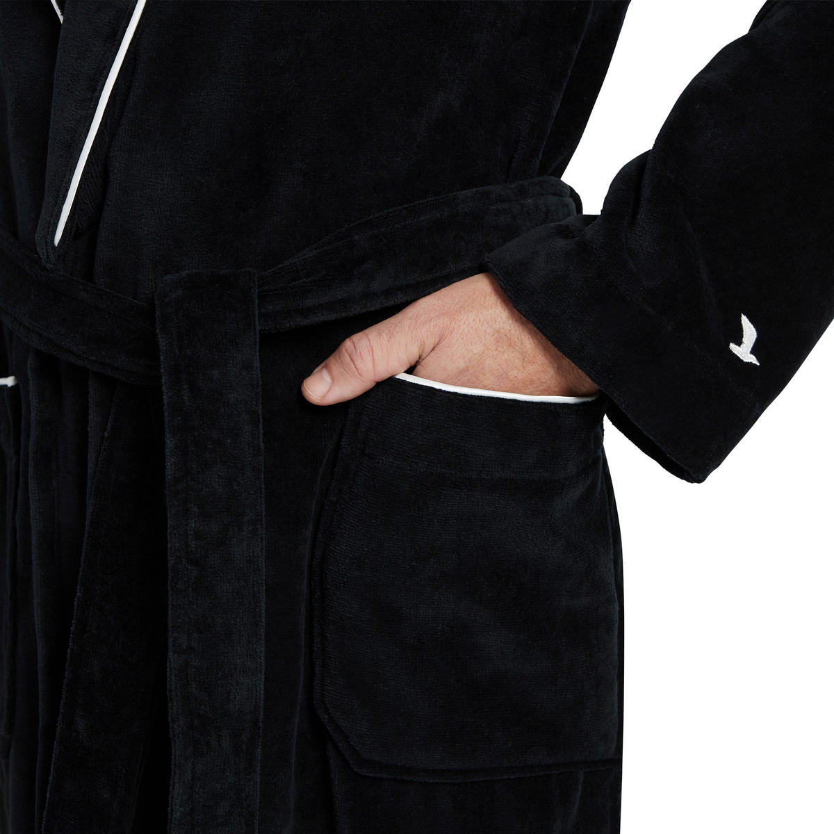 BADEMANTEL XL Unisex  - Schwarz, Basics, Textil (XLnull) - Moeve