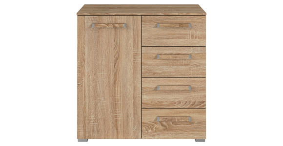 KOMMODE  in 80/81/42 cm  - Silberfarben/Sonoma Eiche, Design, Holzwerkstoff/Kunststoff (80/81/42cm) - Novel