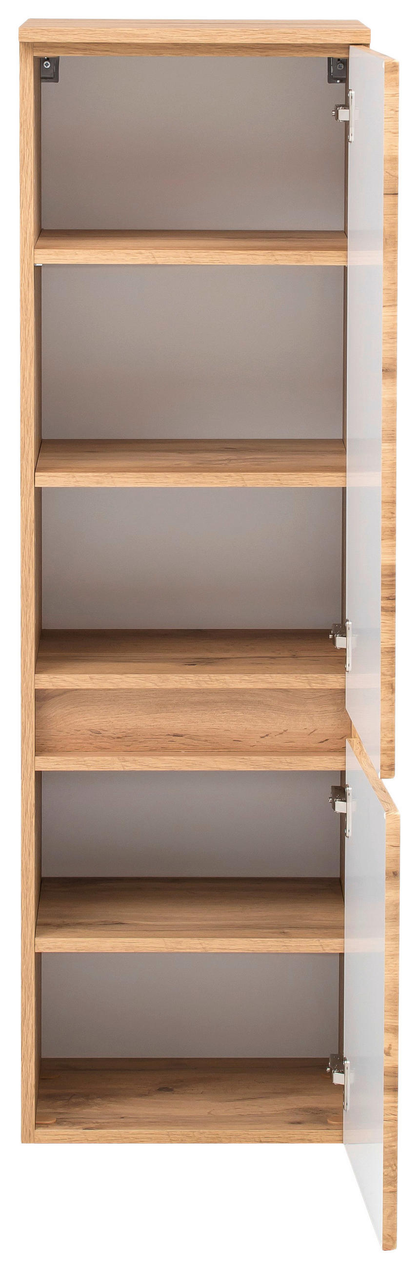MIDISKÅP  - silver/ekfärgad, Klassisk, trämaterial/plast (40/130/35cm) - Held