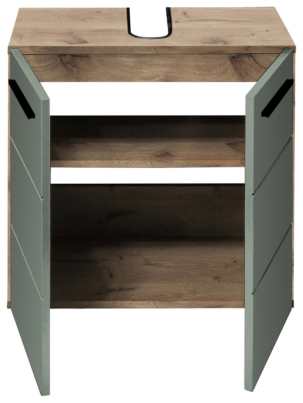 WASCHBECKENUNTERSCHRANK 60/62/31 cm  - Eichefarben/Schwarz, Basics, Holzwerkstoff/Kunststoff (60/62/31cm) - MID.YOU
