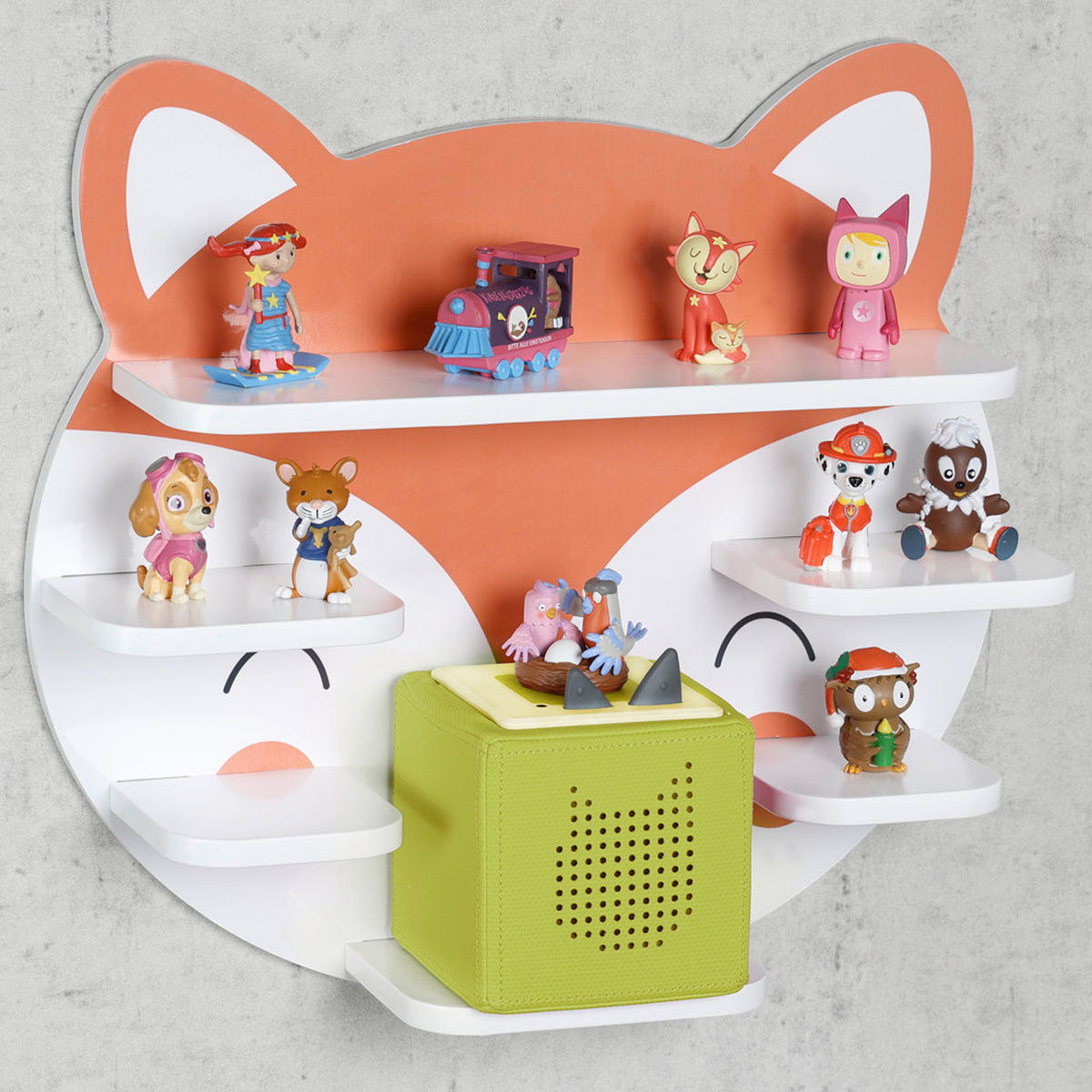 REGAL FÜR TONIBOX UND FIGUREN 45/42/12 cm  - Orange/Weiß, Basics, Holzwerkstoff (45/42/12cm) - Kesper