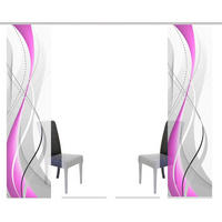 FLÄCHENVORHANG  4 Stück  halbtransparent   60/245 cm  - Beere/Brombeere, Design, Textil (60/245cm)