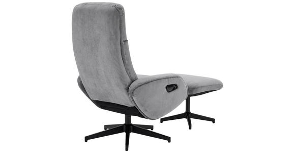 RELAXSESSELSET inkl. Funktion Cord Relaxfunktion, Hocker - Dunkelgrau/Schwarz, Design, Textil/Metall (75/106/74cm) - Xora