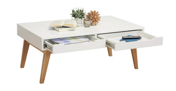 COUCHTISCH in Holz, Holzwerkstoff 110/65/46 cm - Eichefarben/Weiß, Design, Holz/Holzwerkstoff (110/65/46cm) - Hom`in