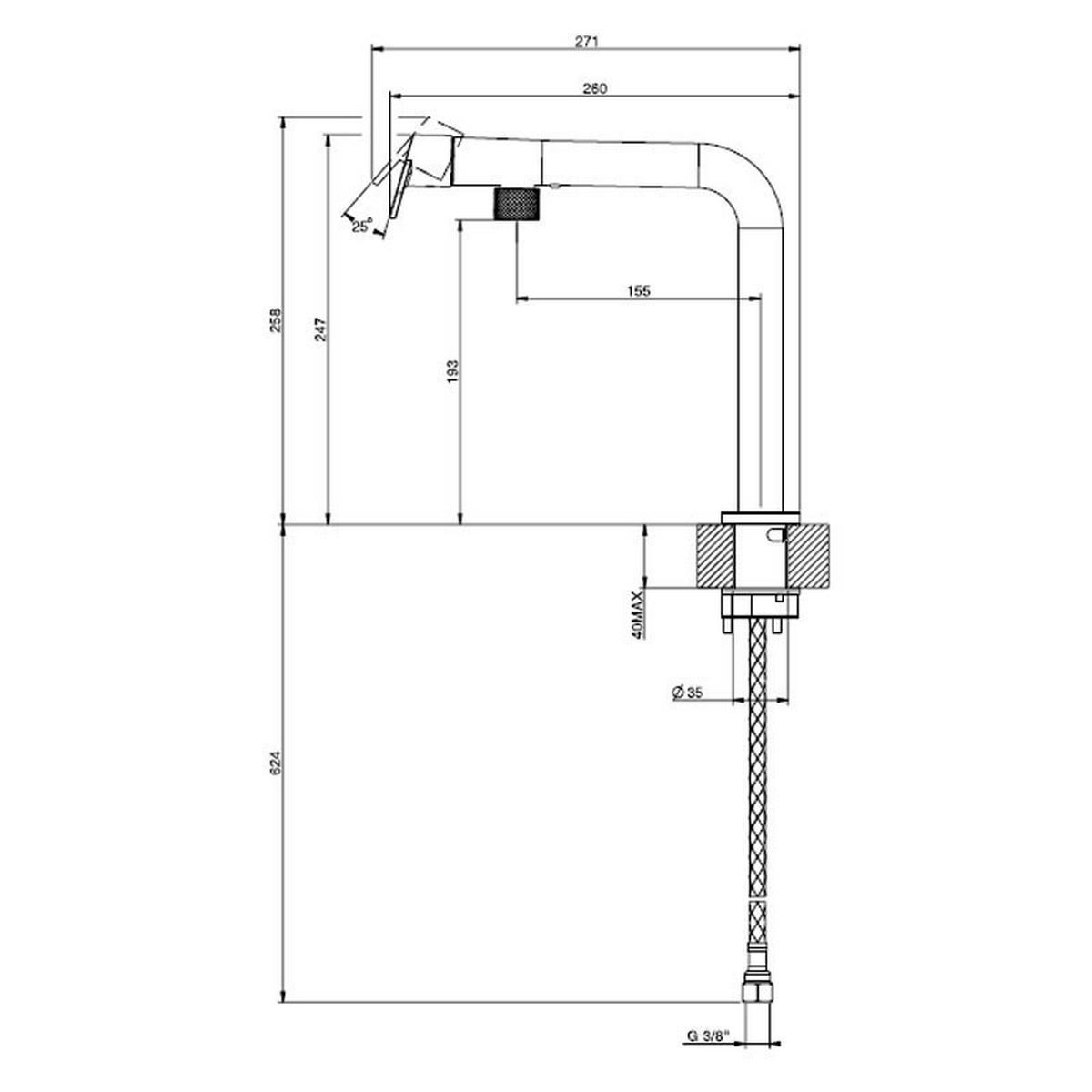 WASCHTISCHARMATUR 5/24,7/26 cm  - Chromfarben, Basics, Metall (5/24,7/26cm) - Celina Home
