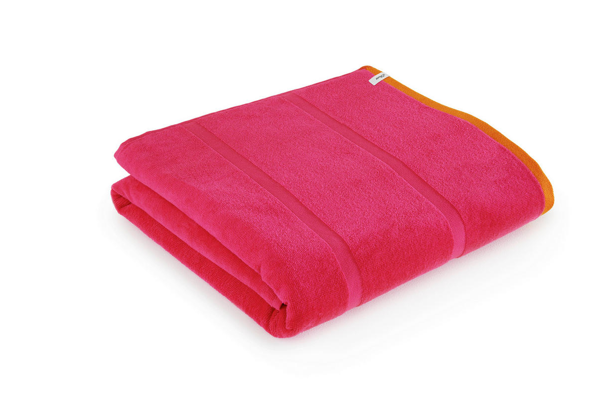 STRANDTUCH s.Oliver Orange, Pink 90/180 cm  - Pink/Orange, Trend, Textil (90/180cm) - S. Oliver