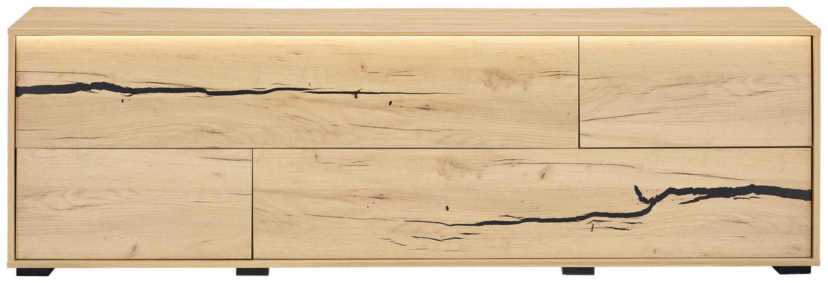 LOWBOARD  200/61/40 cm  - Eichefarben/Schwarz, KONVENTIONELL, Holzwerkstoff (200/61/40cm) - Xora