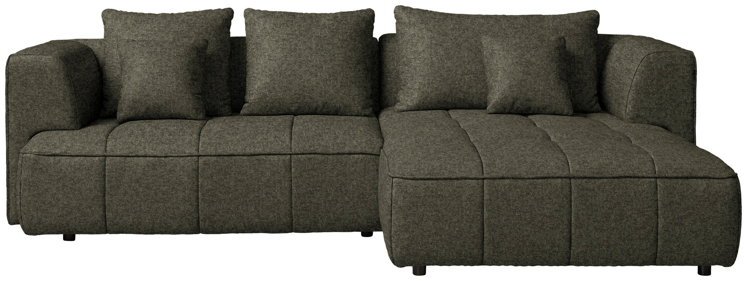 ECKSOFA Webstoff Olivgrün  - Schwarz/Olivgrün, Design, Kunststoff/Textil (288/188cm) - Welnova